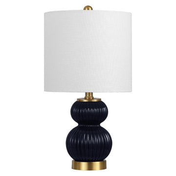 Daphne 20" Ribbed Metal/Glass LED Table Lamp